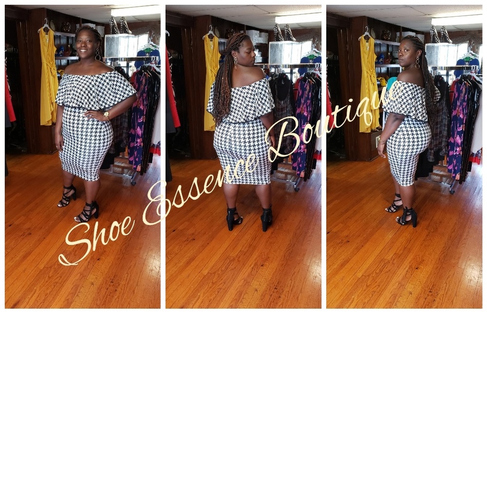 Houndstooth Midi Dress